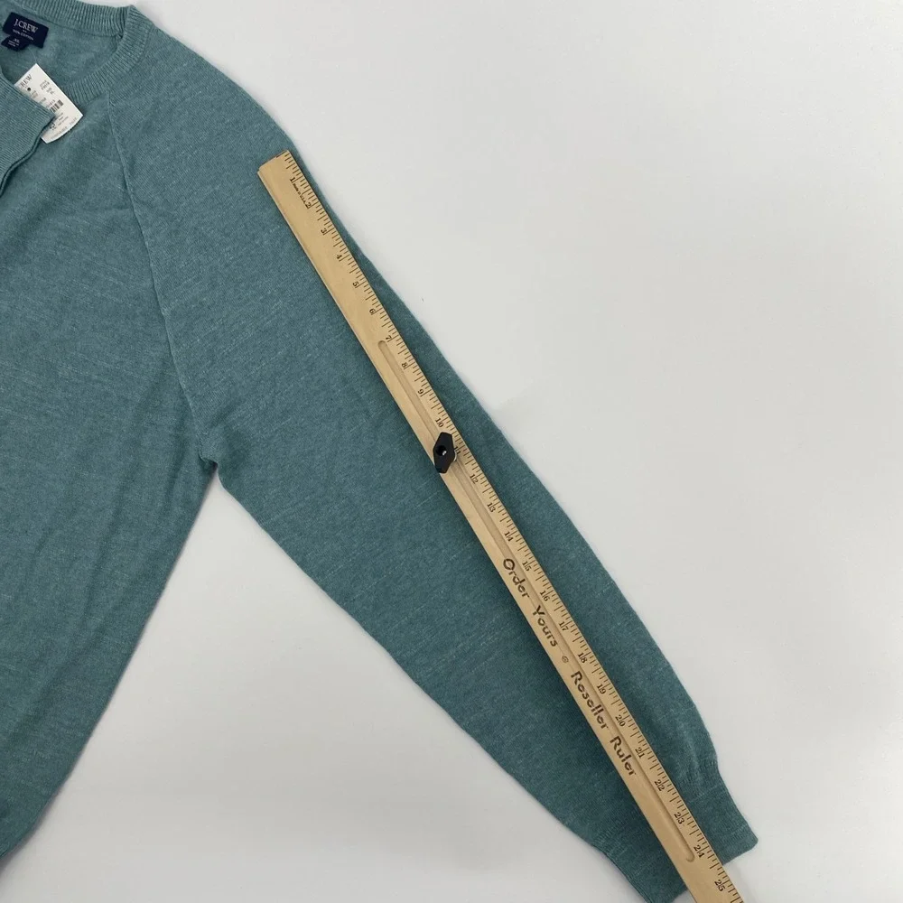 NEW‎ J.Crew Cotton Crewneck Sweater Mens XL Teal Re-Imagined Raglan Classic